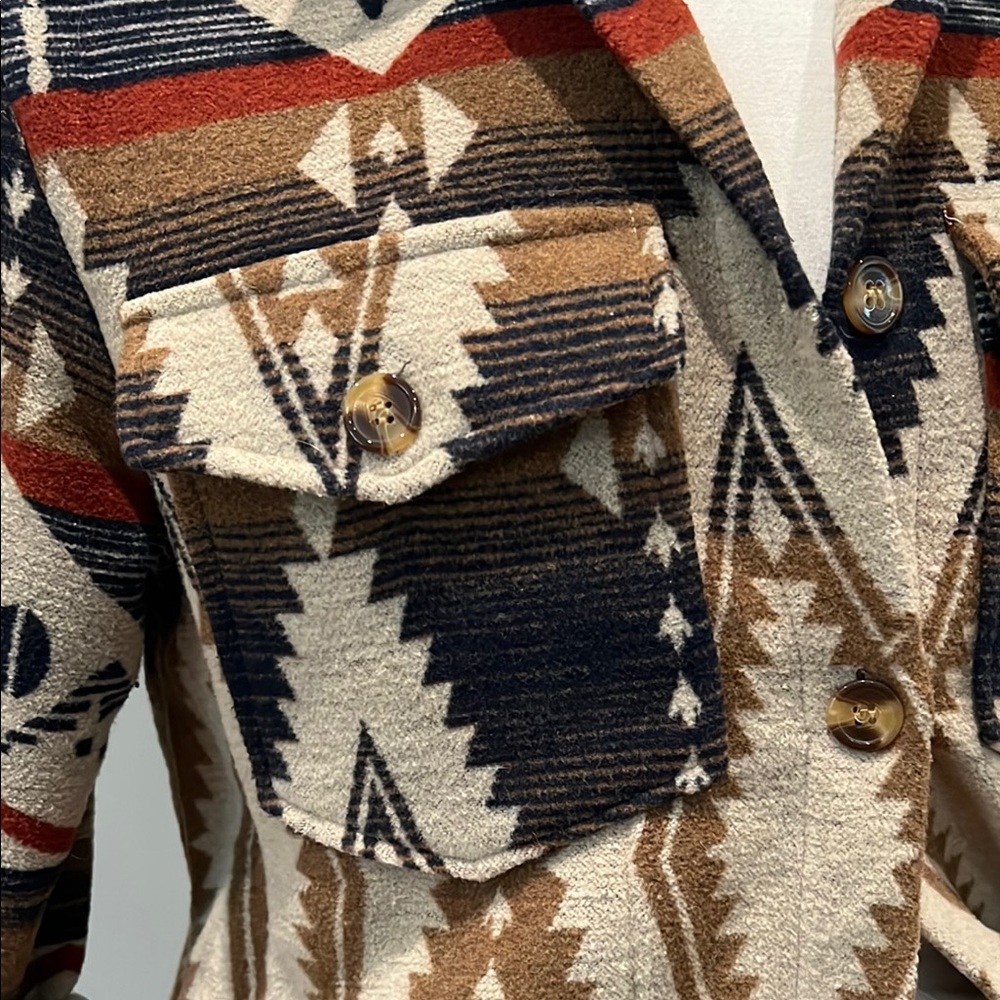 Geometric Patterned Shirt Jacket - image 2